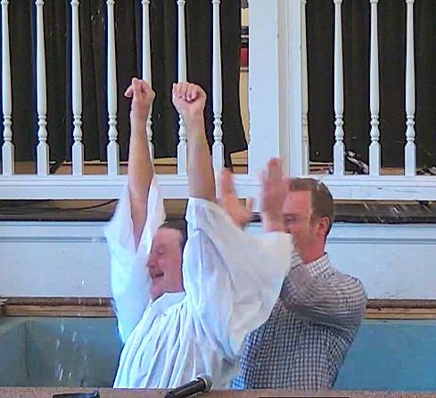 Baptism service at The Etna Church